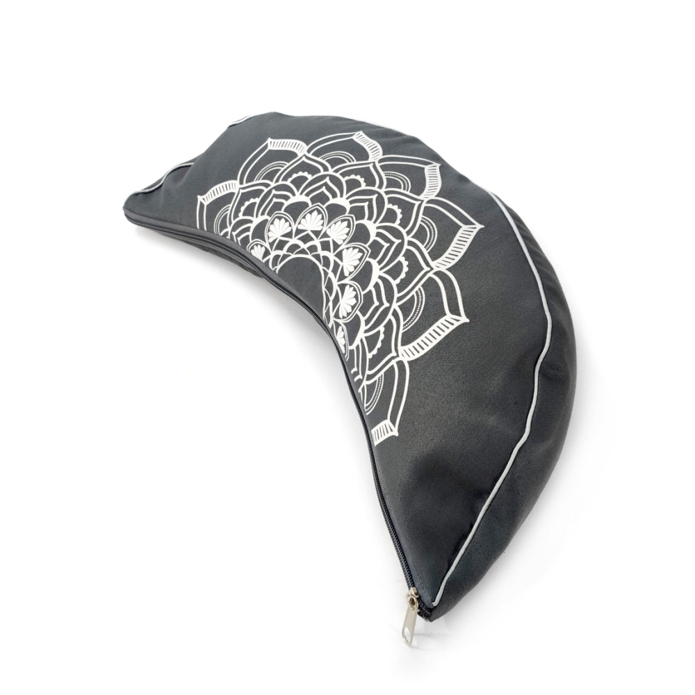 Crescent Mandala Grey Meditation pillow