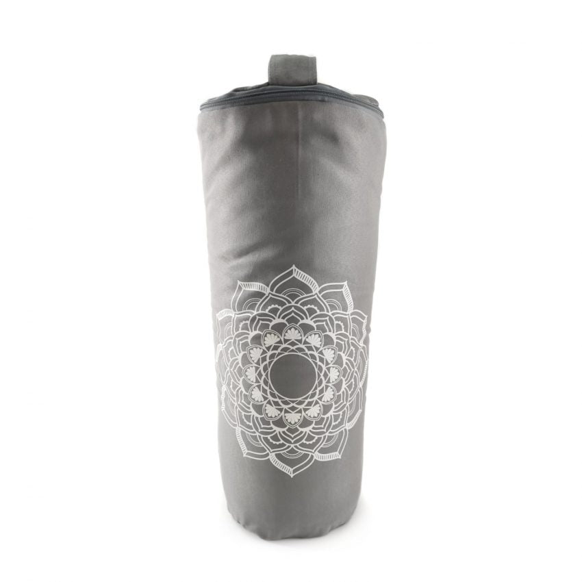 Mandala Grey yoga Bolster filled with Buckwheat husk