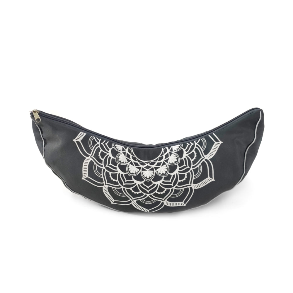 Crescent Mandala Grey Meditation pillow