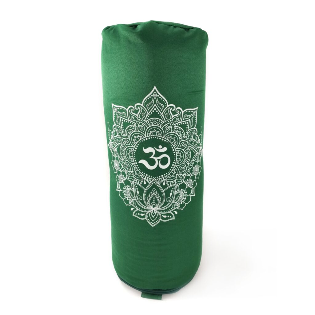 Dream Om Green Bolster Pillow filled with Buckwheat Husk