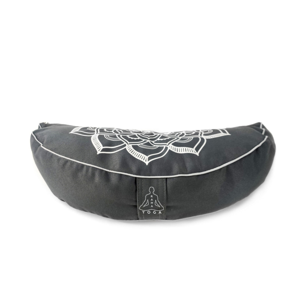 Crescent Mandala Grey Meditation pillow