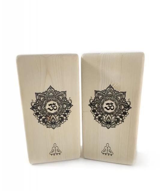 Yoga-Pilates-Block Om Nr. 2, Dehnblock aus Holz