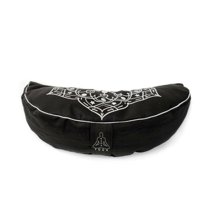 Crescent Mandala Black Meditation pillow