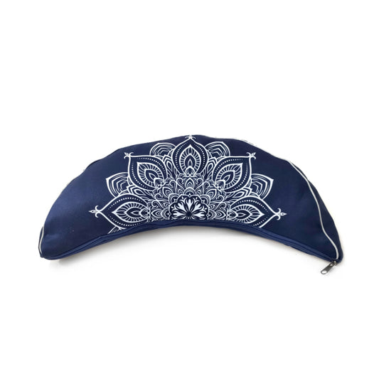 Crescent Mandala Blue Meditation pillow