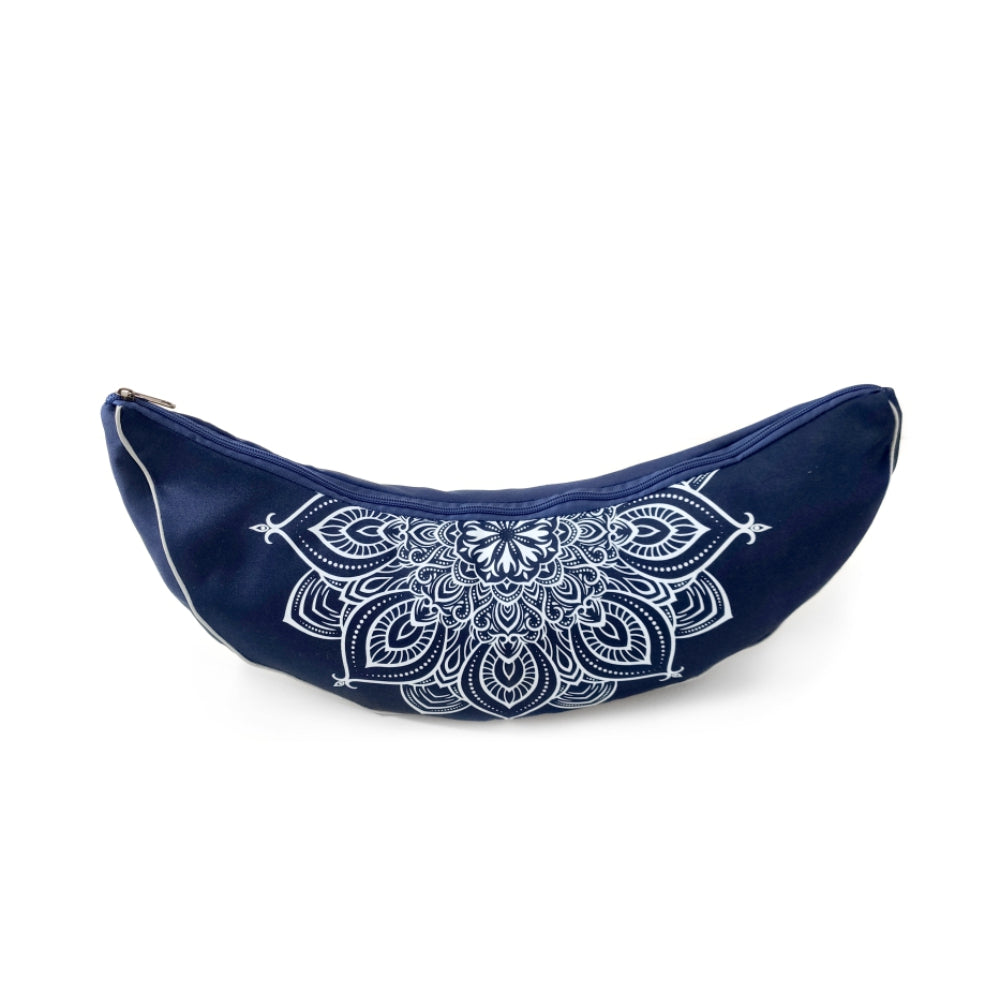 Crescent Mandala Blue Meditation pillow