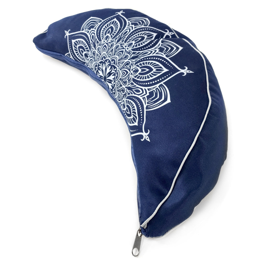 Crescent Mandala Blue Meditation pillow
