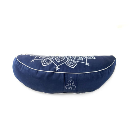 Crescent Mandala Blue Meditation pillow