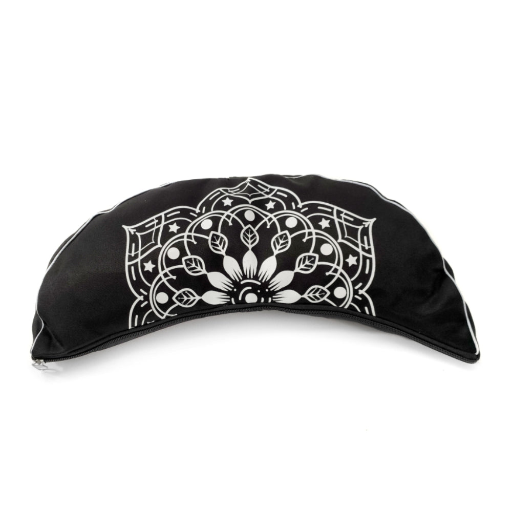 Crescent Mandala Black Meditation pillow