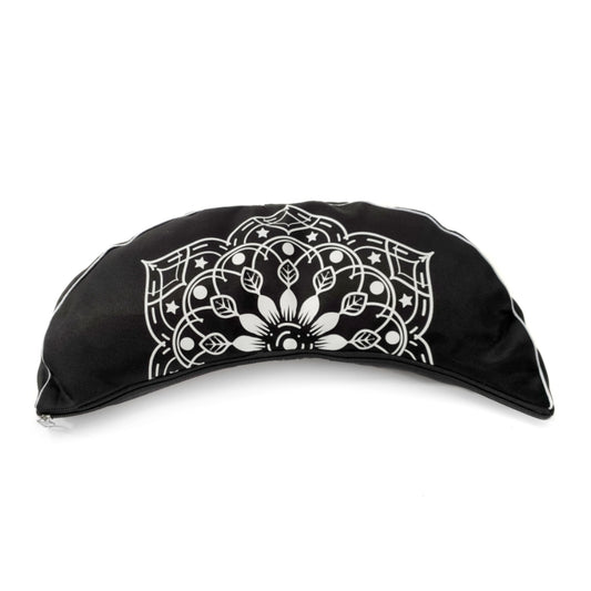 Crescent Mandala Black Meditation pillow
