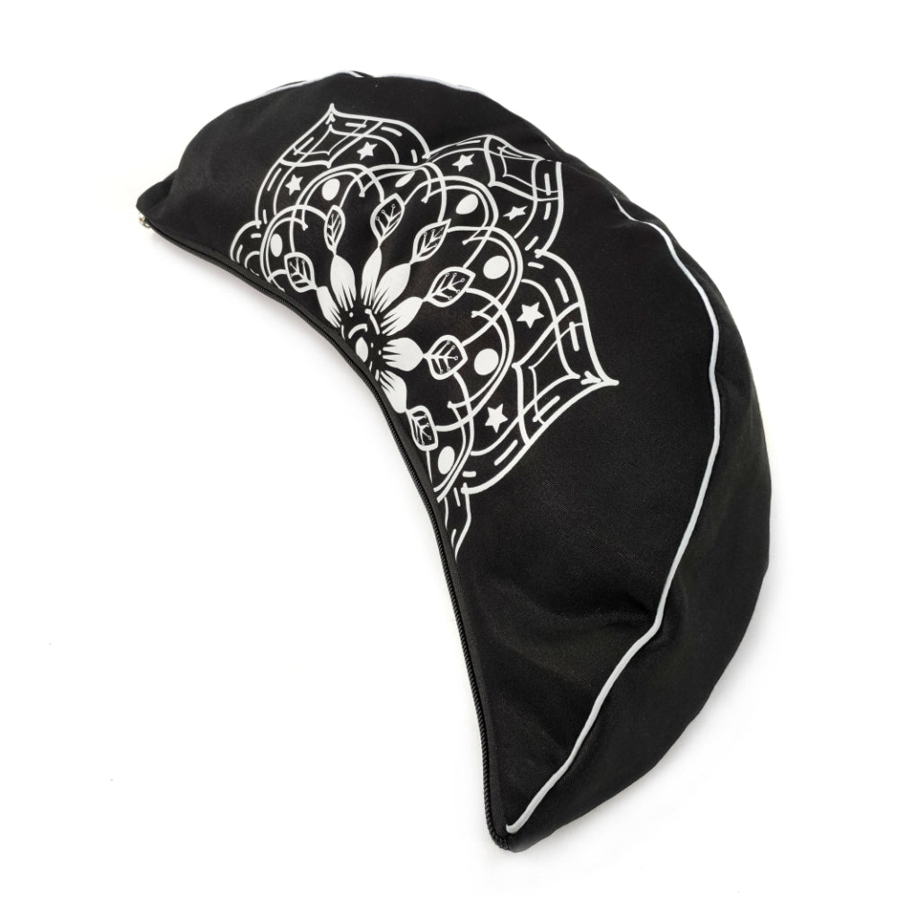 Crescent Mandala Black Meditation pillow