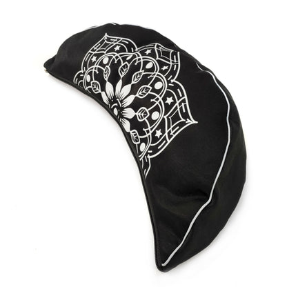 Crescent Mandala Black Meditation pillow