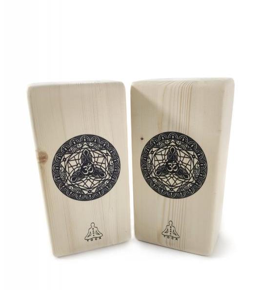 Yoga-Pilates Block Om Nr. 1, Dehnblock aus Holz